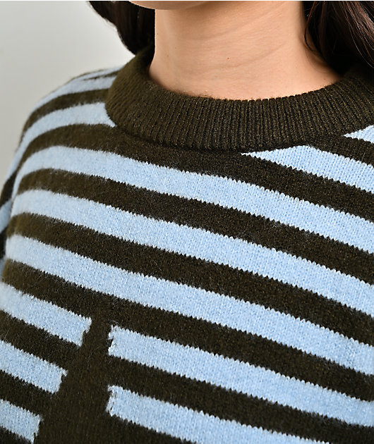 dELiA's Star Stripe Blue & Brown Oversized Sweater