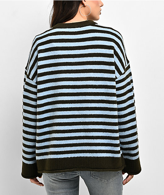 dELiA's Star Stripe Blue & Brown Oversized Sweater