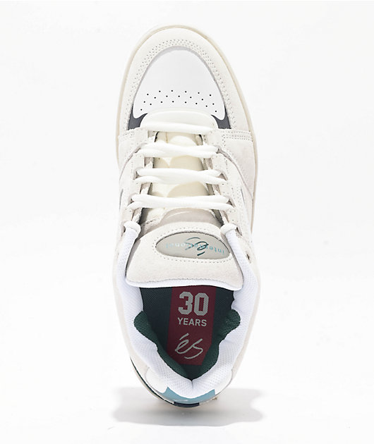 eS Accel Fit White & Teal Skate Shoes