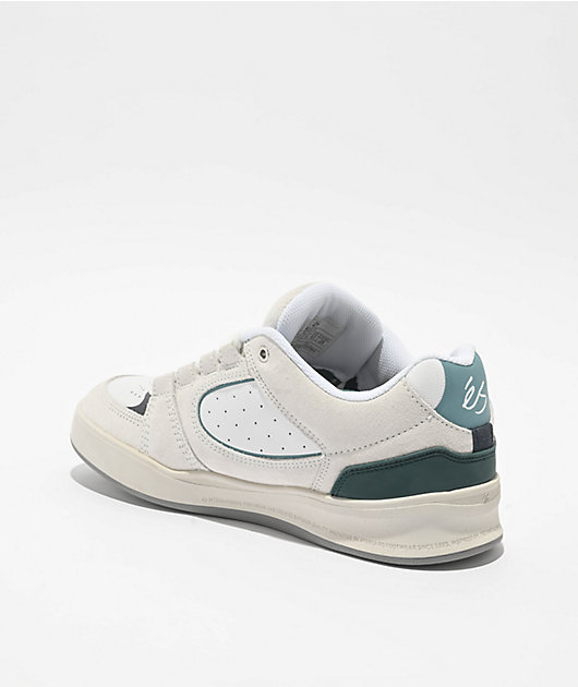 eS Accel Fit White & Teal Skate Shoes