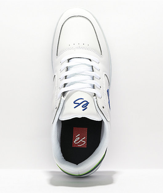 eS EOS White, Blue & Green Skate Shoes 