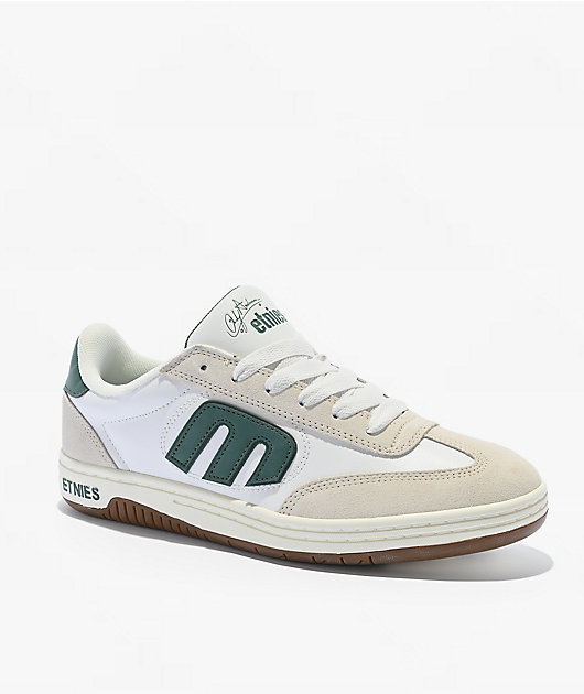 etnies Anderson Locut White & Green Skate Shoes