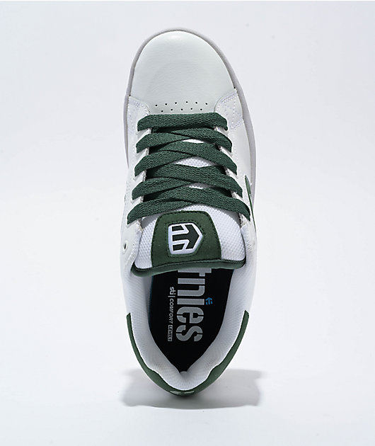 etnies Callicut White & Green Skate Shoes