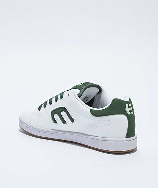 etnies Callicut White & Green Skate Shoes