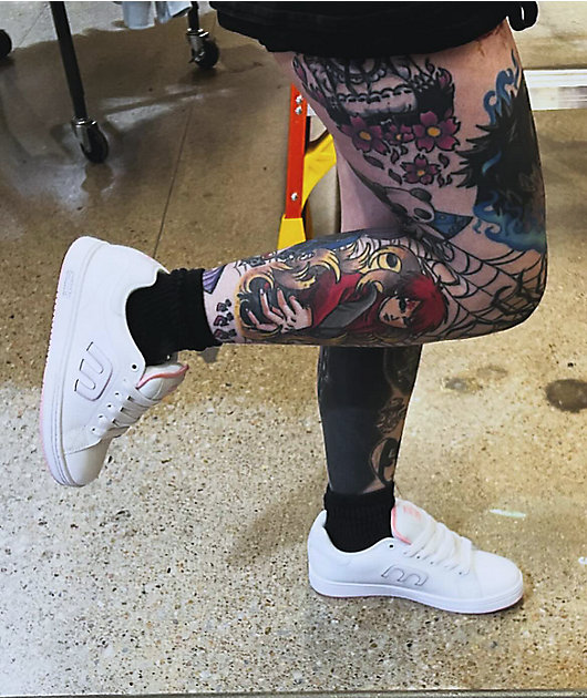 etnies Callicut White & Pink Skate Shoes