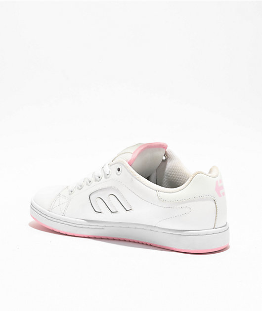 etnies Callicut White & Pink Skate Shoes