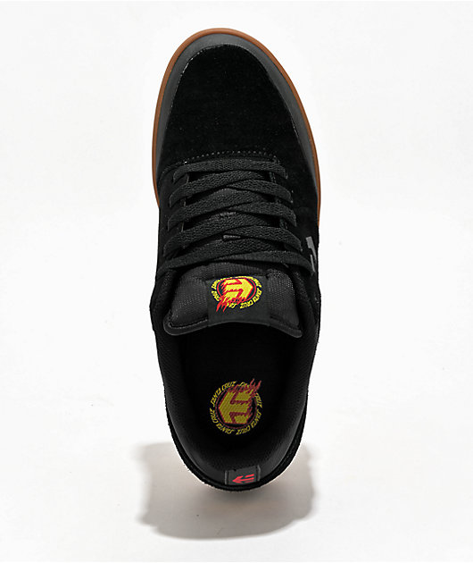etnies x Santa Cruz Marana Black & Gum Skate Shoes | Zumiez