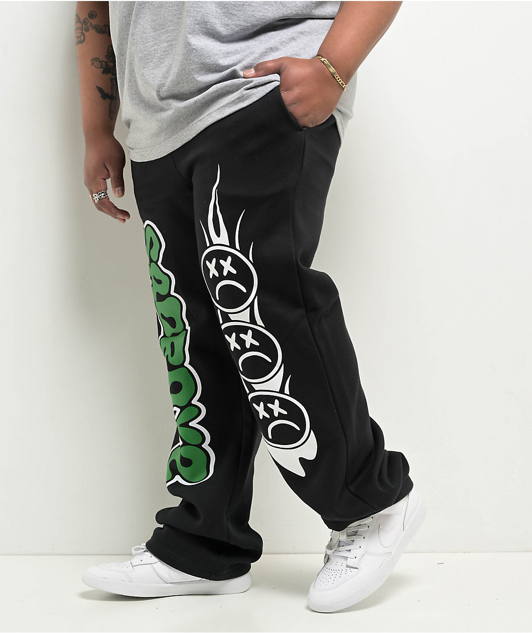 SAD BOYZ $AD BOYZ By Junior H Web Black Sweatpants at CoolSprings
