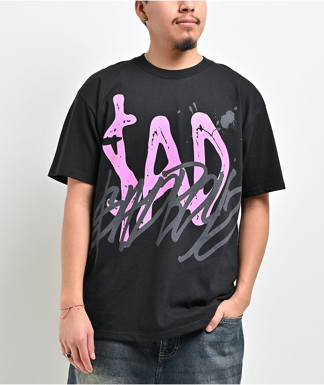 SAD BOYZ $AD BOYZ by Junior H Angel Cry Black T-Shirt at Hamilton