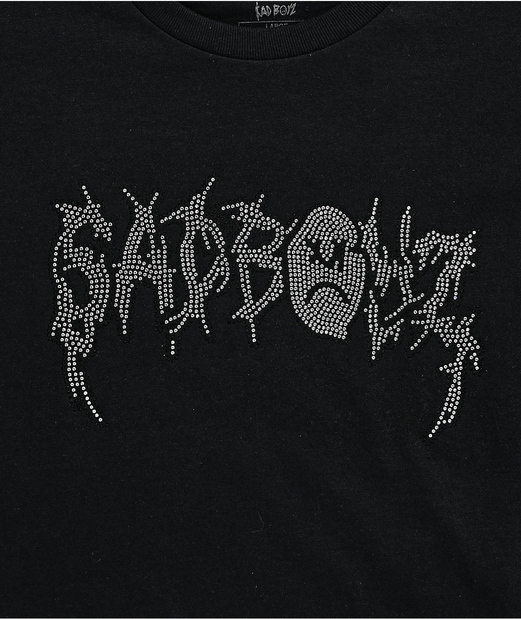 SAD BOYZ $AD BOYZ by Junior H Kids Logo Rhinestone Black T-Shirt