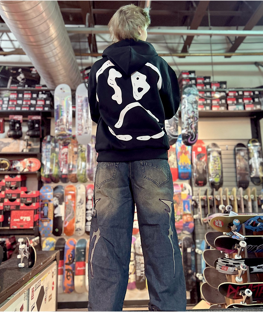 SAD BOYZ $AD BOYZ by Junior H Logo Black Hoodie | Liberty Center