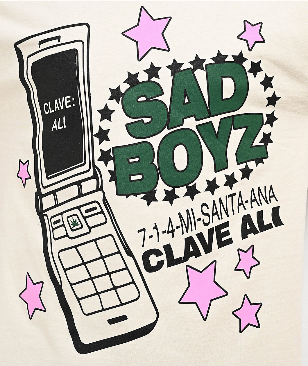$AD BOYZ  by Junior H Clave Ali Cream T-Shirt