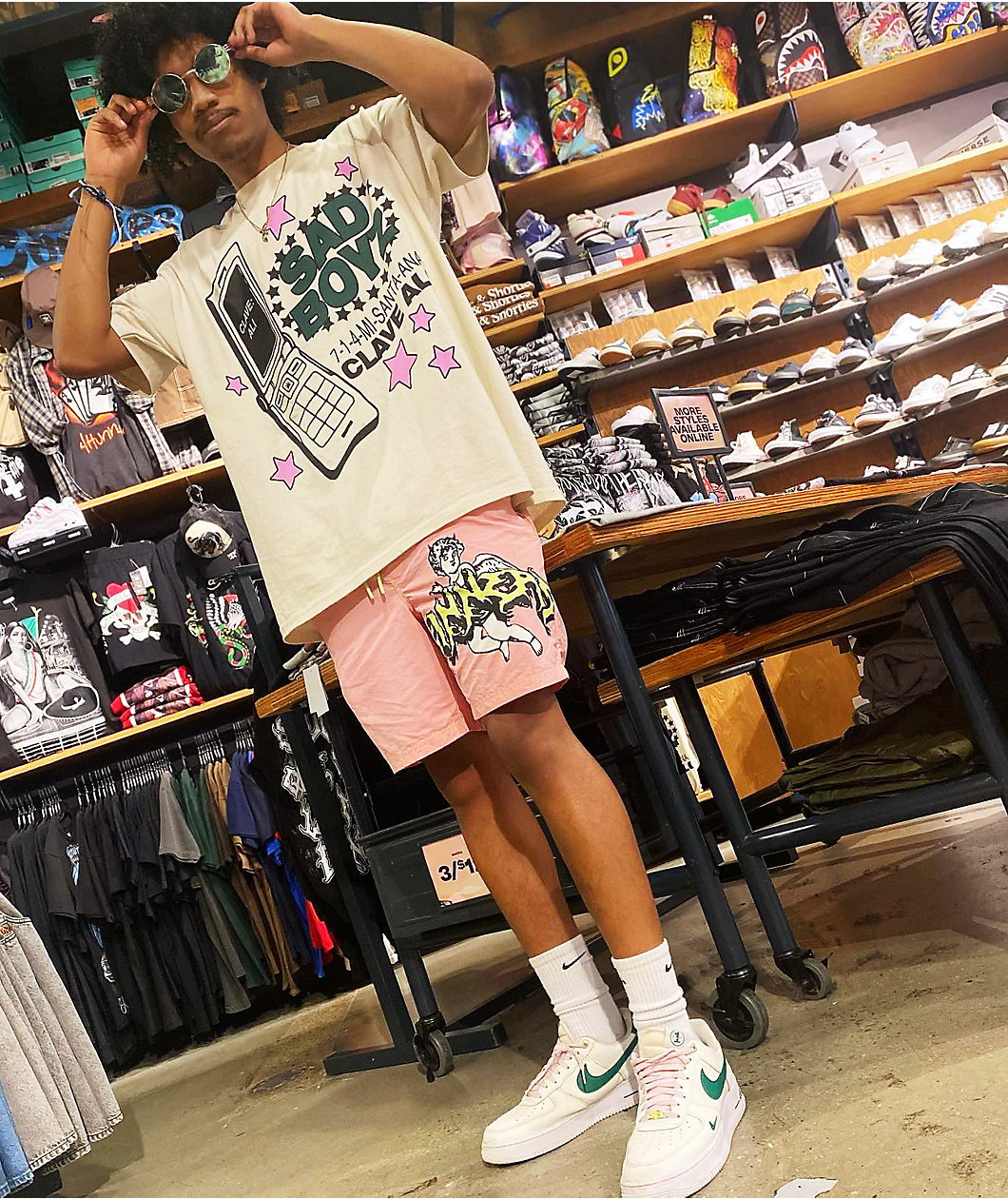 $AD BOYZ  by Junior H Clave Ali Cream T-Shirt