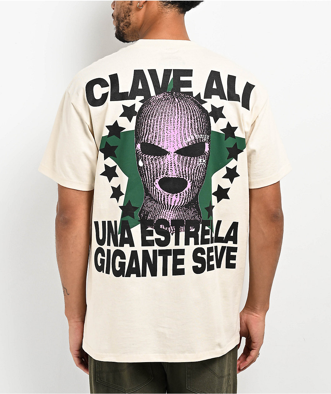 $AD BOYZ  by Junior H Clave Ali Cream T-Shirt