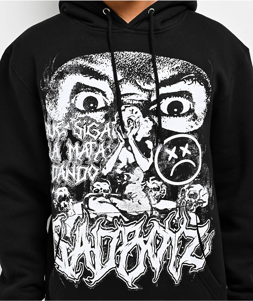 $AD BOYZ  by Junior H Eyes Black Hoodie