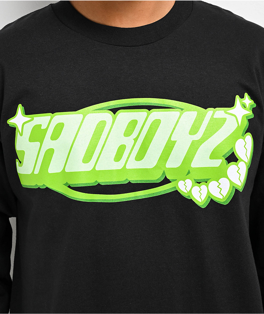 $AD BOYZ  by Junior H Puff Black Long Sleeve T-Shirt