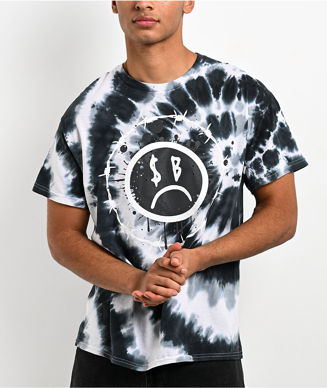 $AD BOYZ by Junior H Wired Tie Dye Black T-Shirt