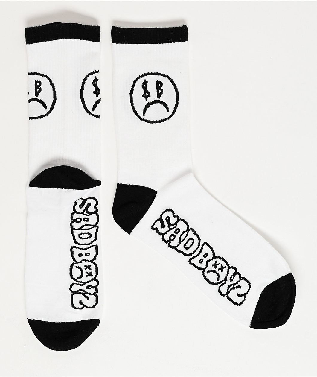 $AD BOYZ By Junior H Logo White Crew Socks