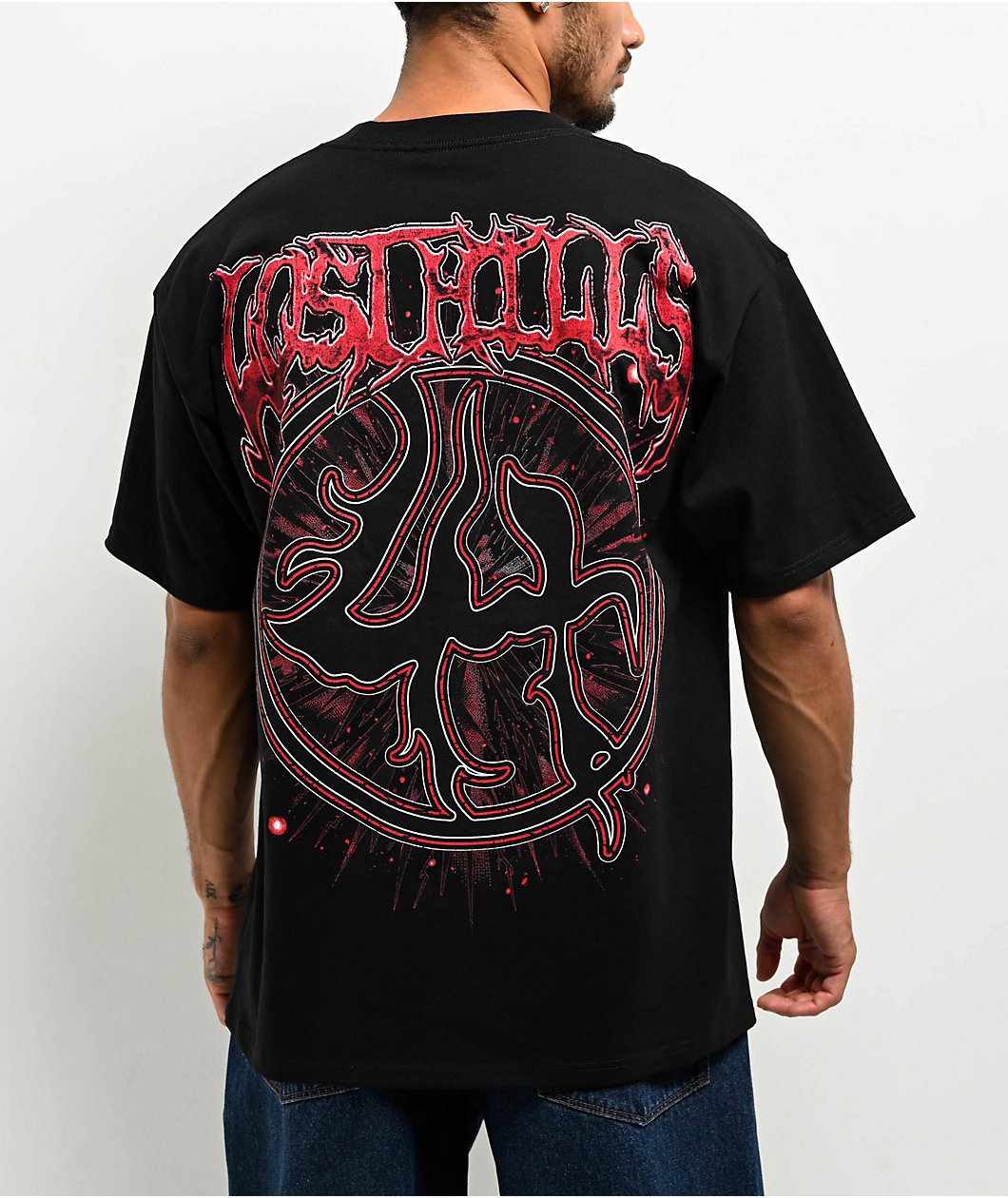 $AD BOYZ by Junior H  X Lost Hills Barbed Wire Heart Black T-Shirt