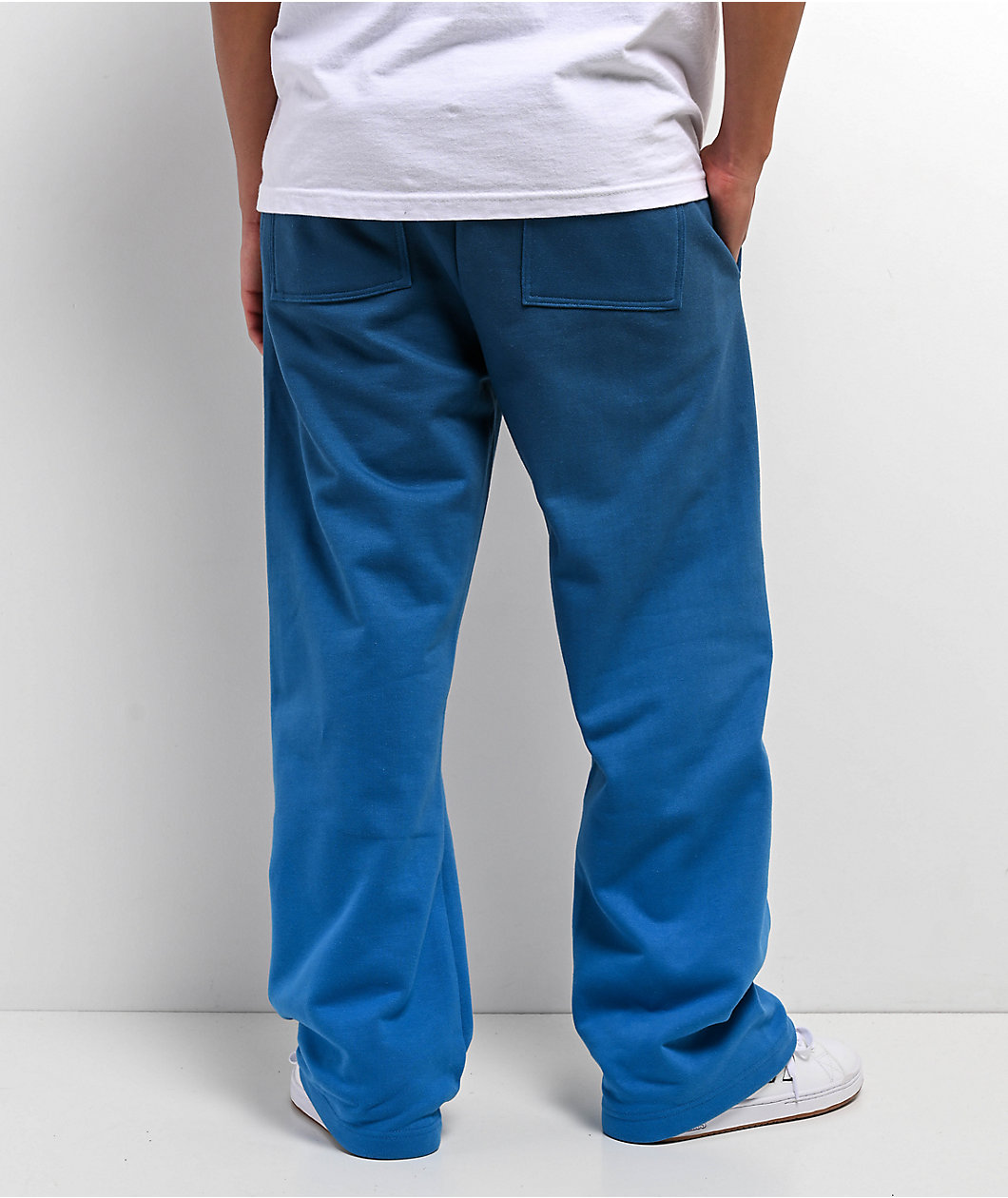 $AD BOYZ by Junior H Angel Blue Rhinestone Sweatpants