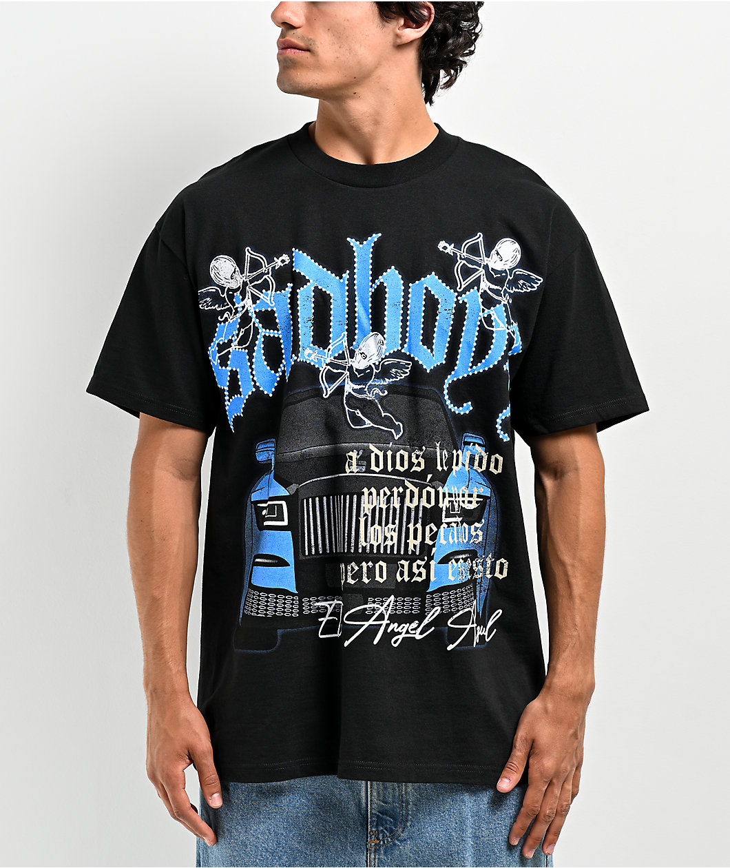 $AD BOYZ by Junior H Angels Black T-Shirt