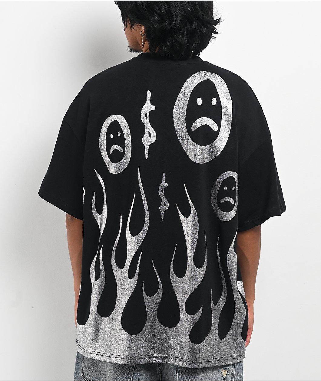 $AD BOYZ by Junior H Flame Black T-Shirt
