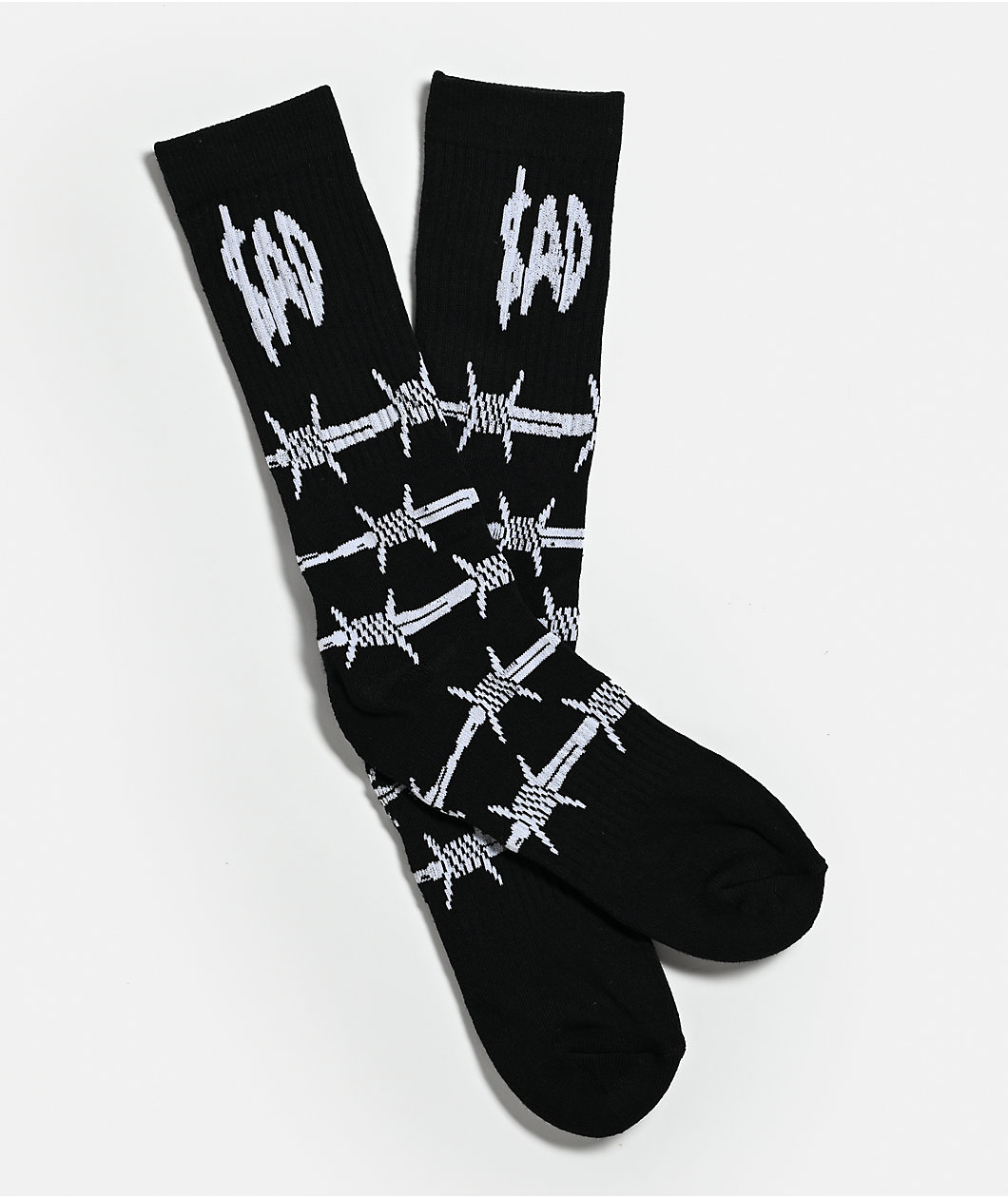 $AD BOYZ by Junior H Flames Black Crew Socks