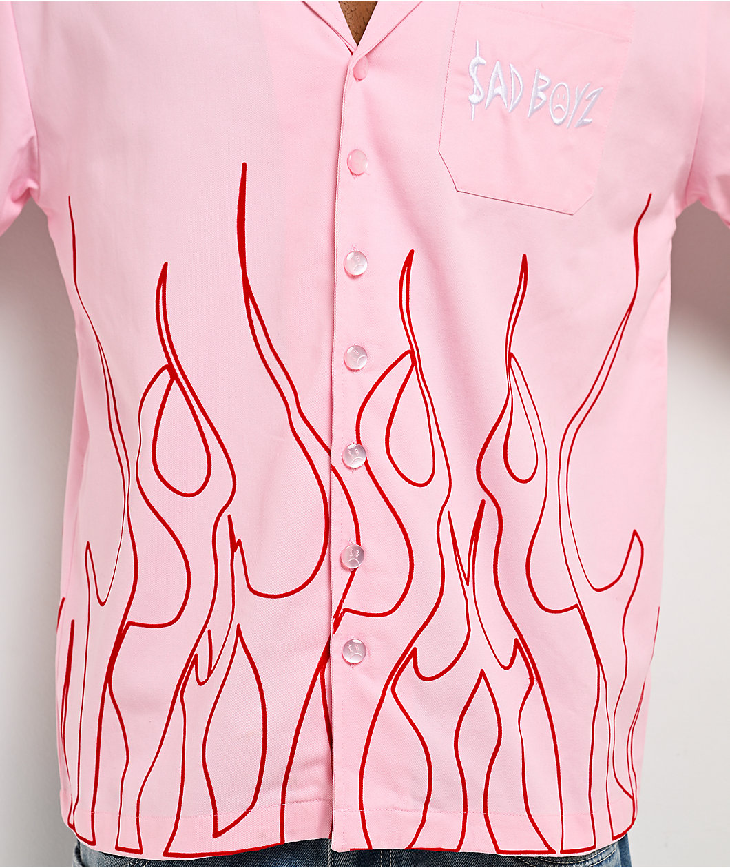 $AD BOYZ by Junior H Flames Poplin Pink Work Shirt