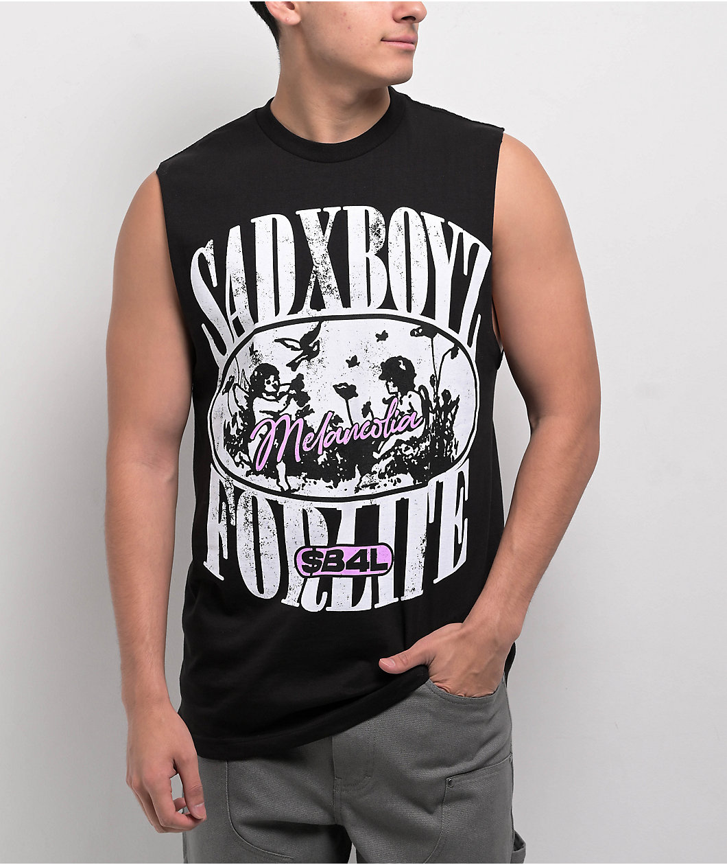 $AD BOYZ by Junior H Garden Black Tank Top