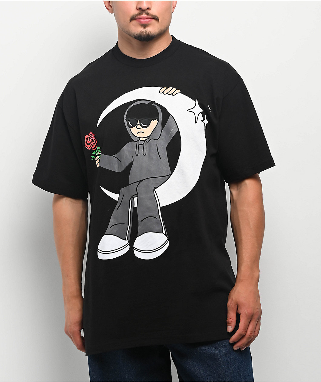 $AD BOYZ by Junior H Half Moon Black T-Shirt