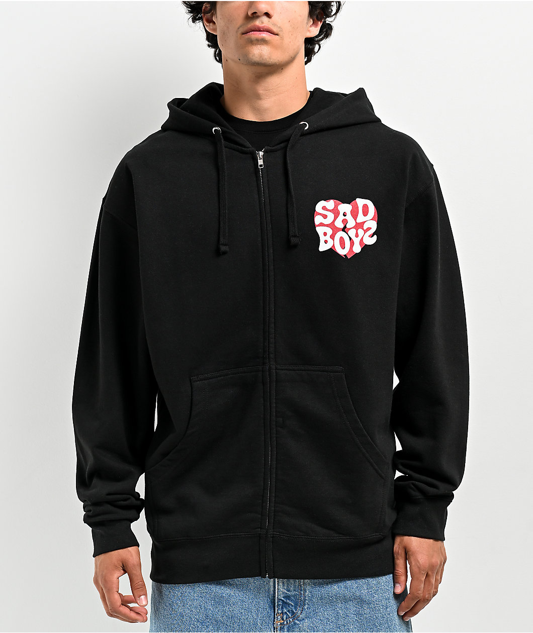 $AD BOYZ by Junior H Heart Black Zip Hoodie