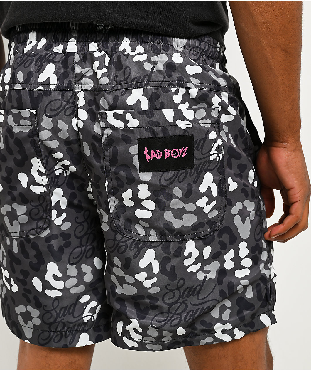 $AD BOYZ by Junior H Jungle Black Mesh Shorts