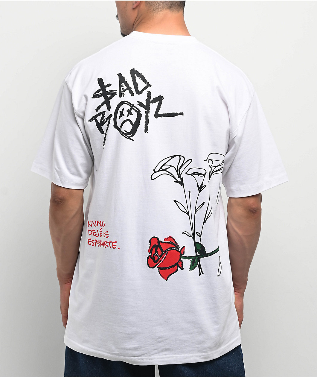 $AD BOYZ by Junior H Love N Money Tears White T-Shirt