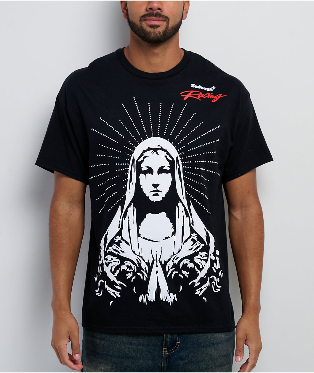 $AD BOYZ by Junior H Mary Prayer Black T-Shirt