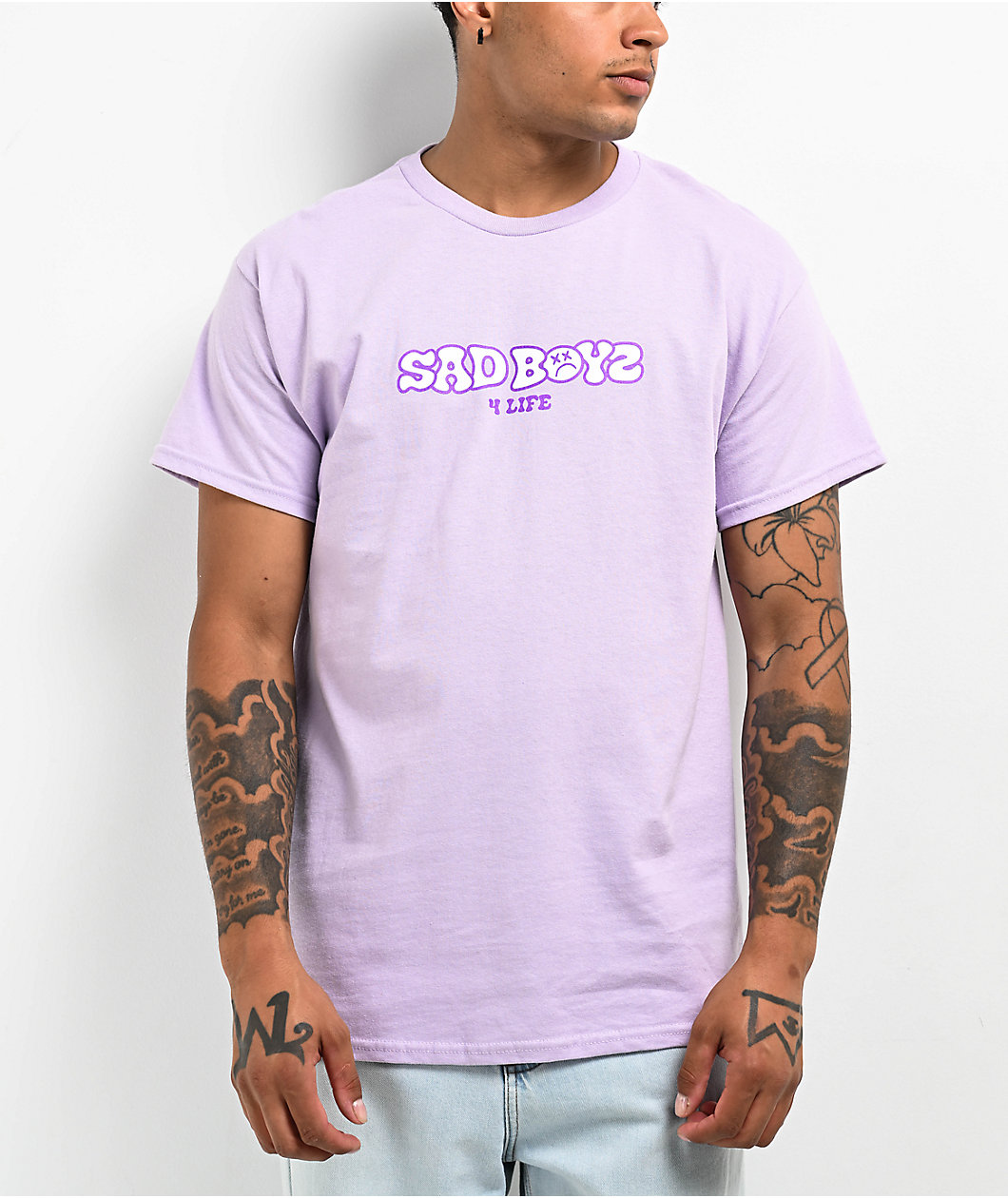 $AD BOYZ by Junior H Positiva Light Purple T-Shirt