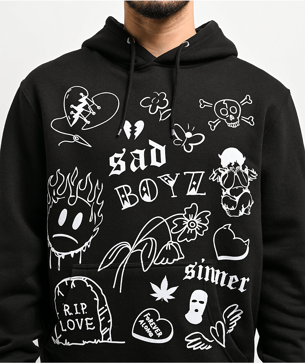 $AD BOYZ by Junior H RIP Love Black Hoodie