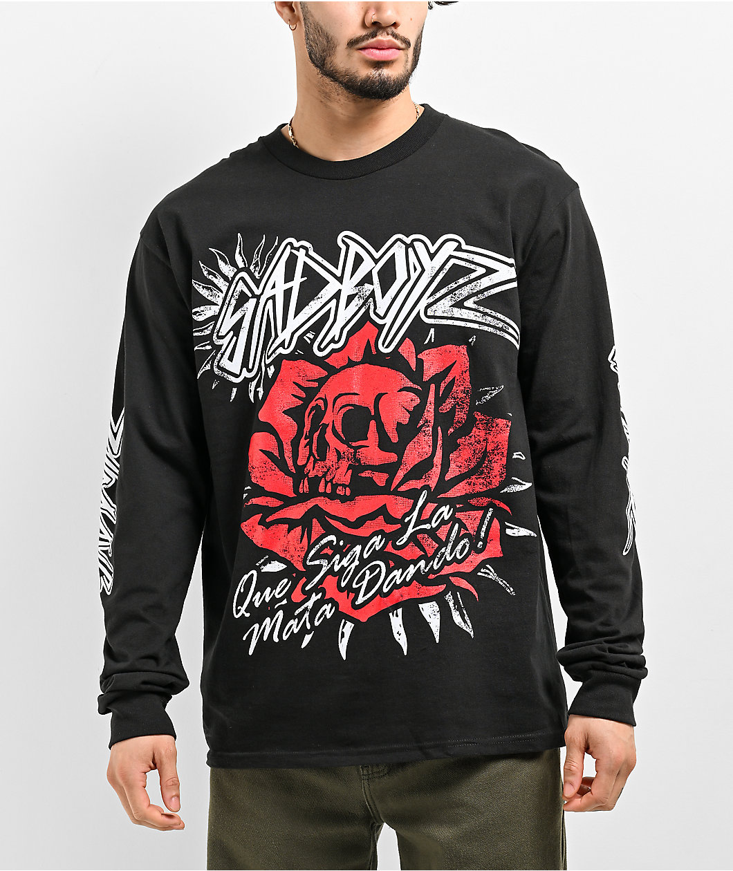$AD BOYZ by Junior H Red Roses Long Sleeve T-Shirt