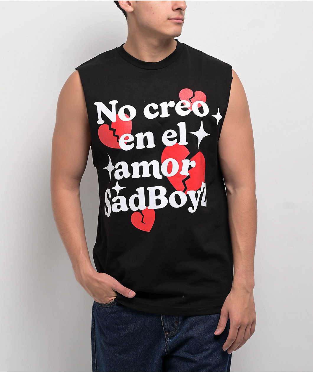 $AD BOYZ by Junior H Rose Black Tank Top