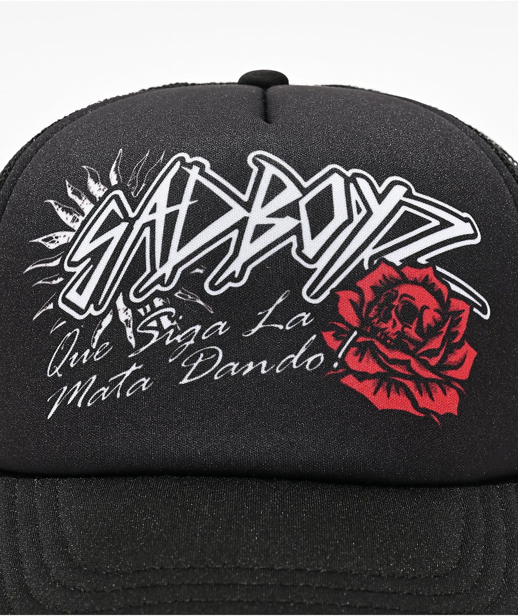 $AD BOYZ by Junior H Rose Black Trucker Hat