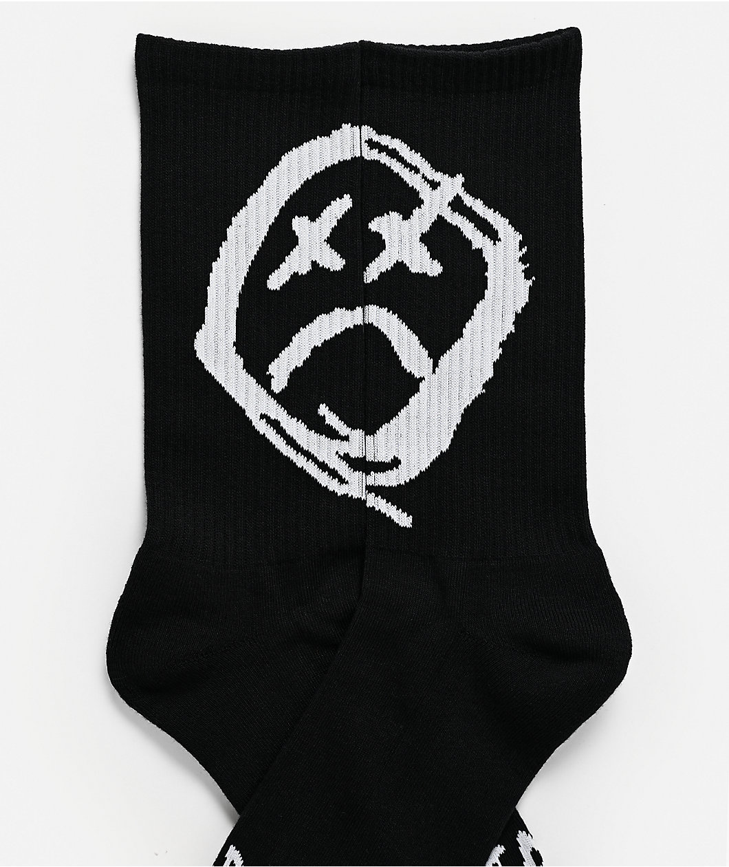 $AD BOYZ by Junior H Sad Face Black Crew Socks