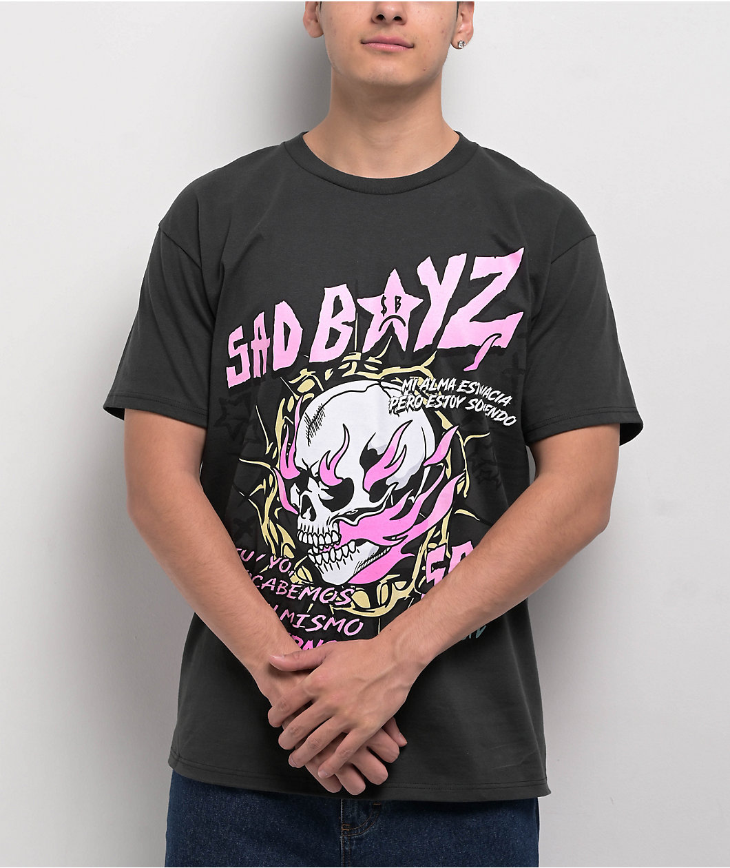 $AD BOYZ by Junior H Sad Starz Charcoal T-Shirt