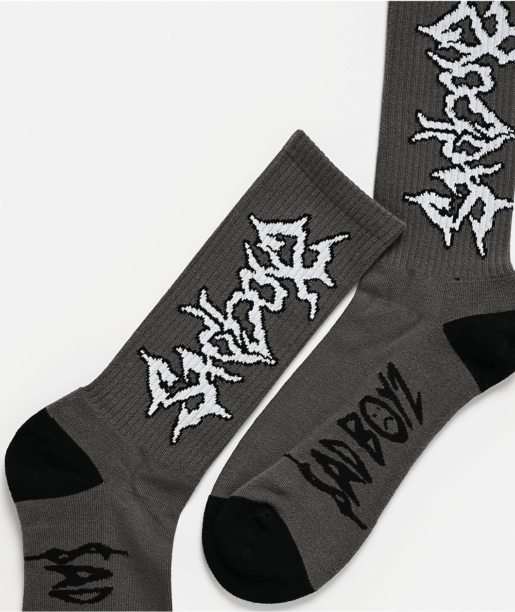 $AD BOYZ by Junior H Script Grey Crew Socks