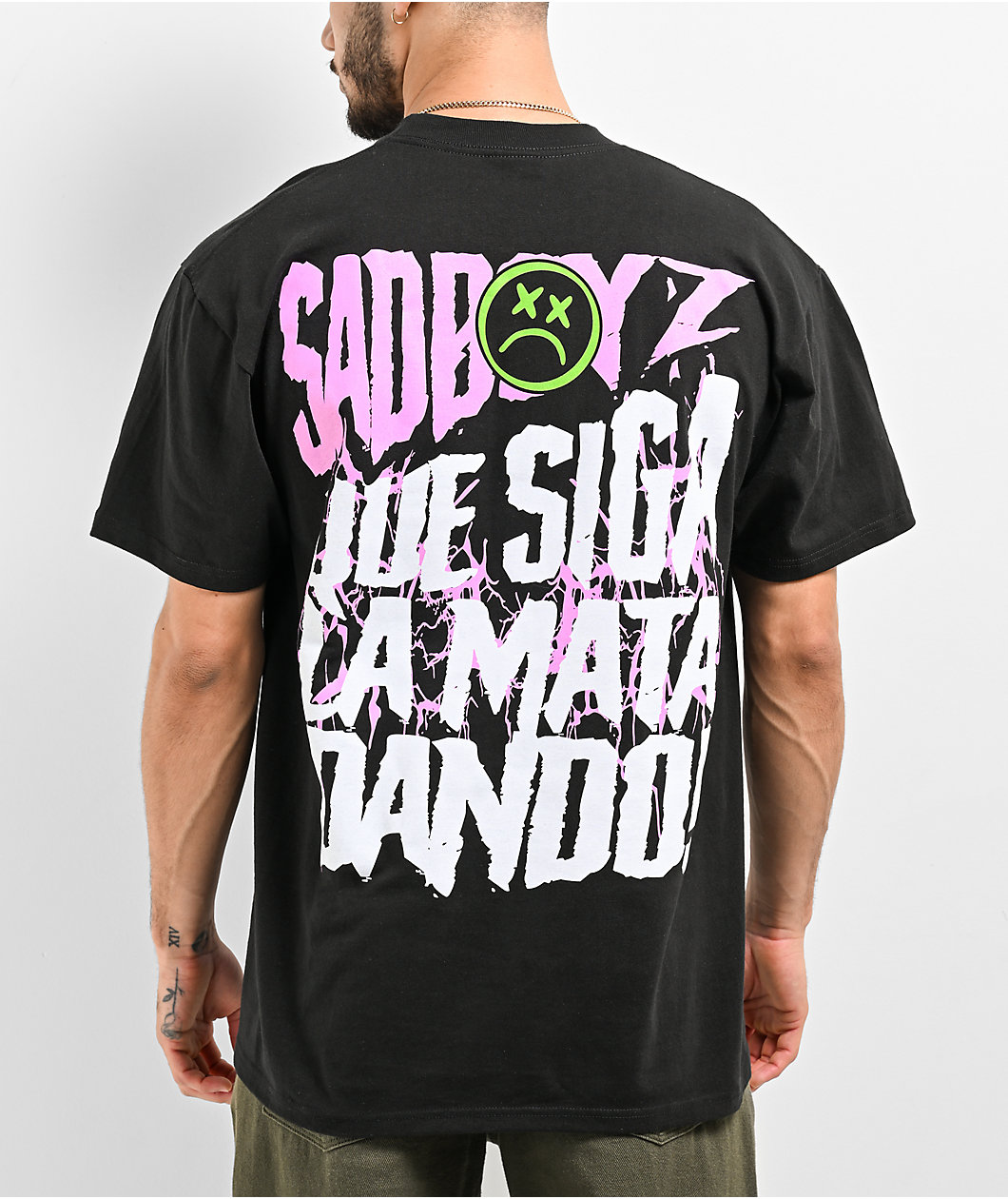 $AD BOYZ by Junior H Skull Black T-Shirt