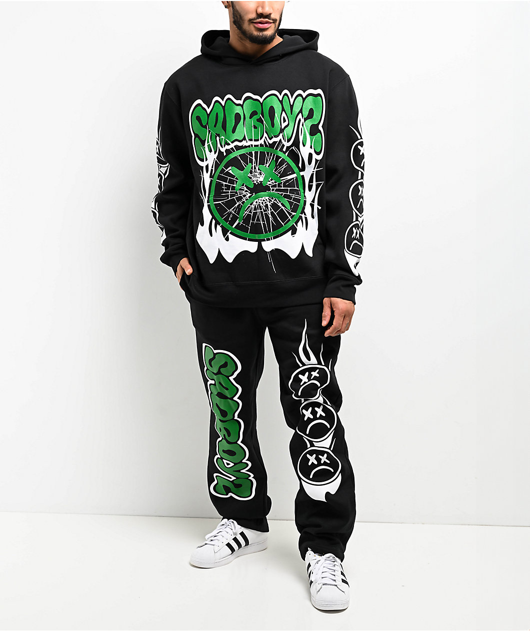 $AD BOYZ by Junior H Web Black Hoodie