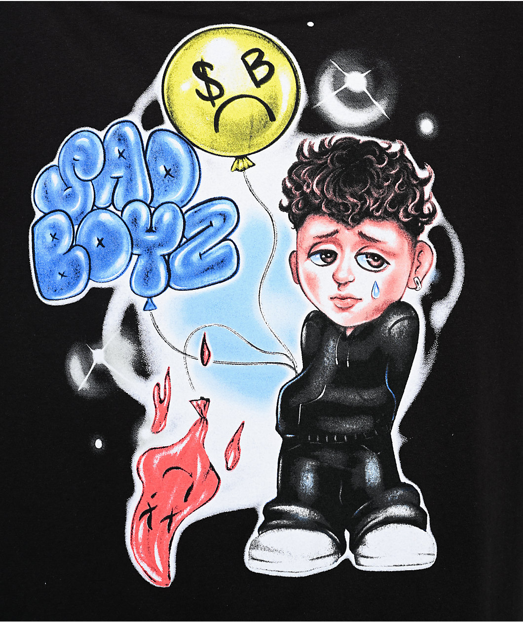 $AD BOYZ by Junior H Why So Sad Black T-Shirt