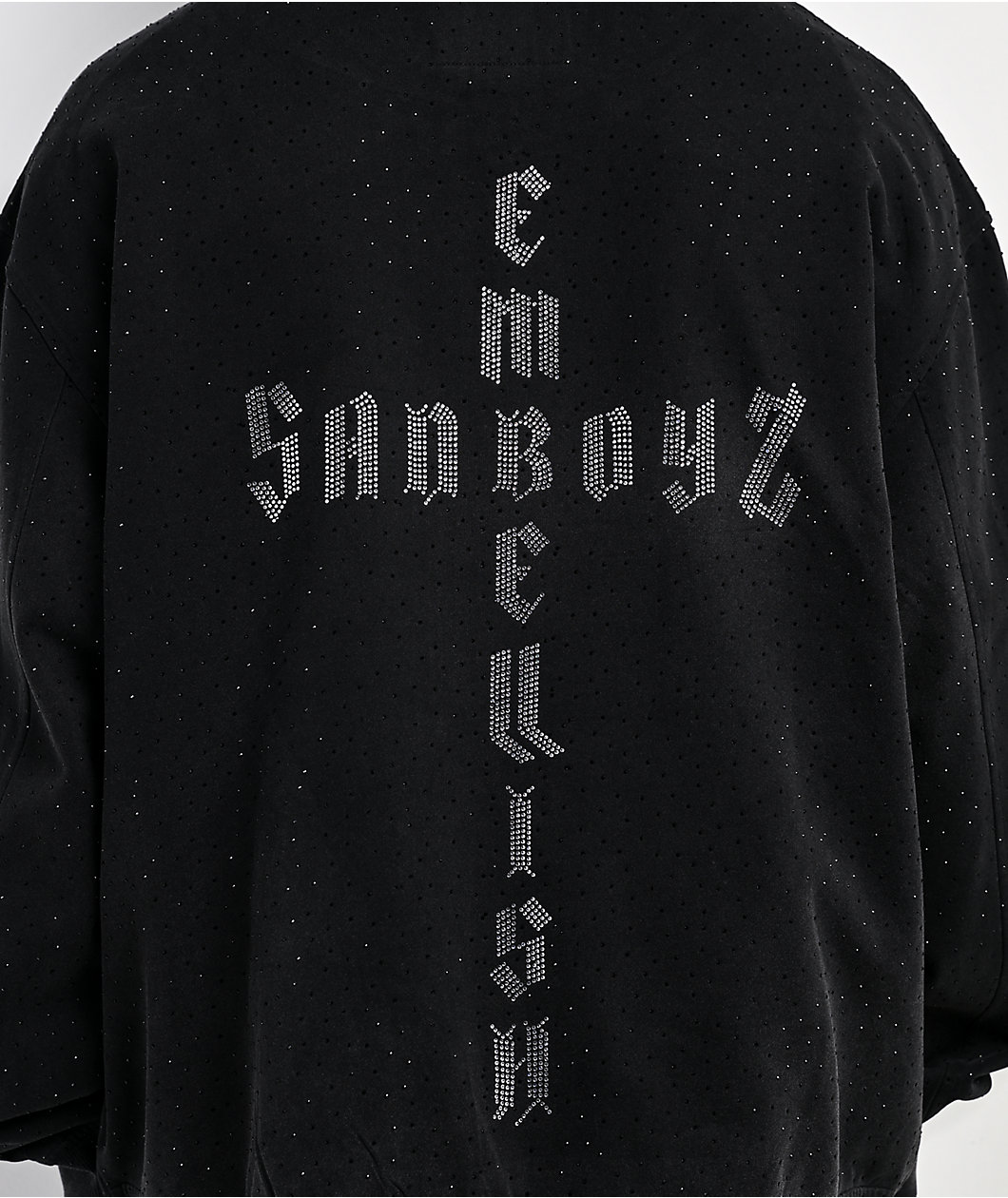 $AD BOYZ by Junior H x Embellish Buss Down Black Wash Zip Hoodie