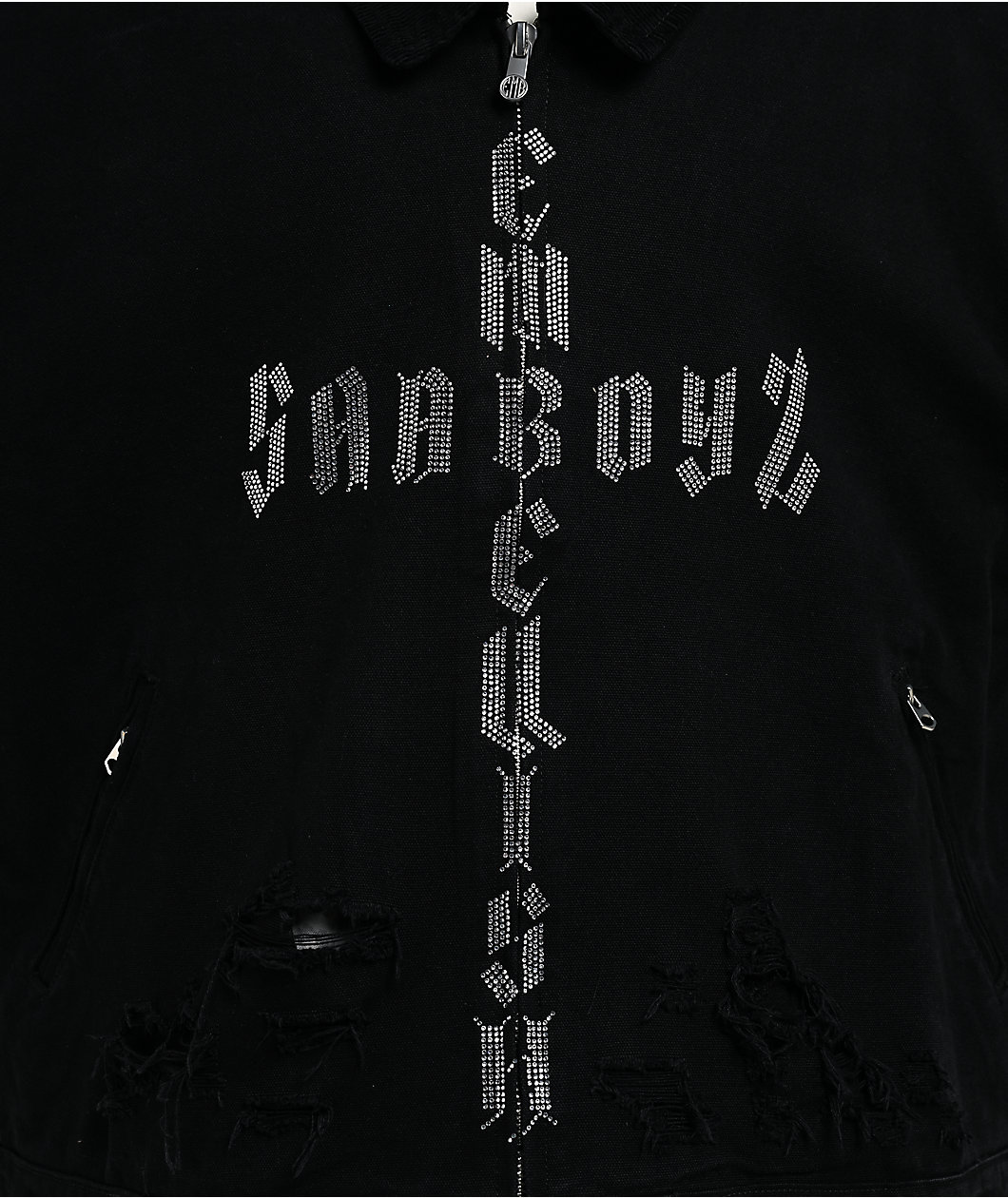 $AD BOYZ by Junior H x Embellish Cross Black Work Jacket
