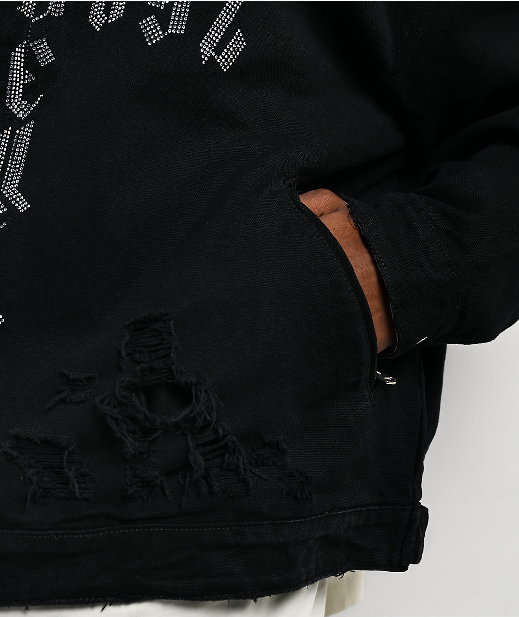 $AD BOYZ by Junior H x Embellish Cross Black Work Jacket