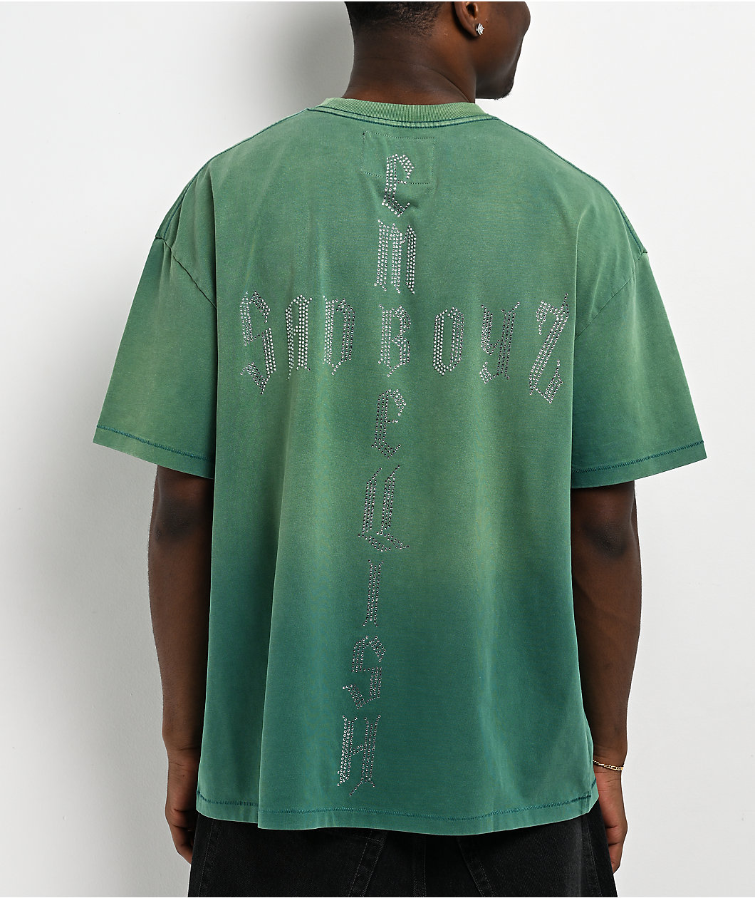 $AD BOYZ by Junior H x Embellish Cross Green Wash T-Shirt