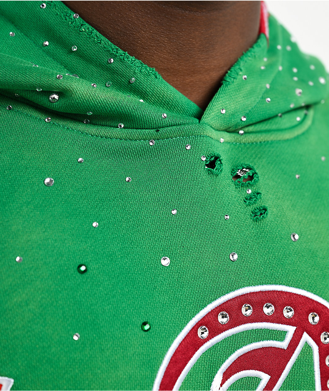 $AD BOYZ by Junior H x Embellish Old English Green Hoodie